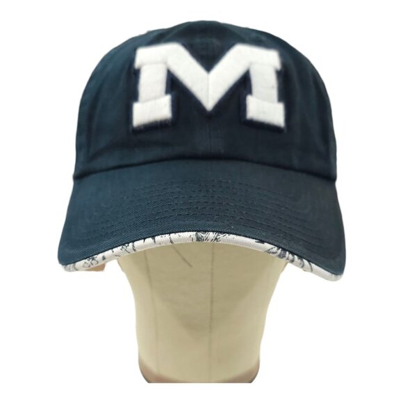 47 Brand Ole Miss Logo Script Back Tuck Strap Cap Trucker Baseball Navy Blue Hat - Picture 10 of 14